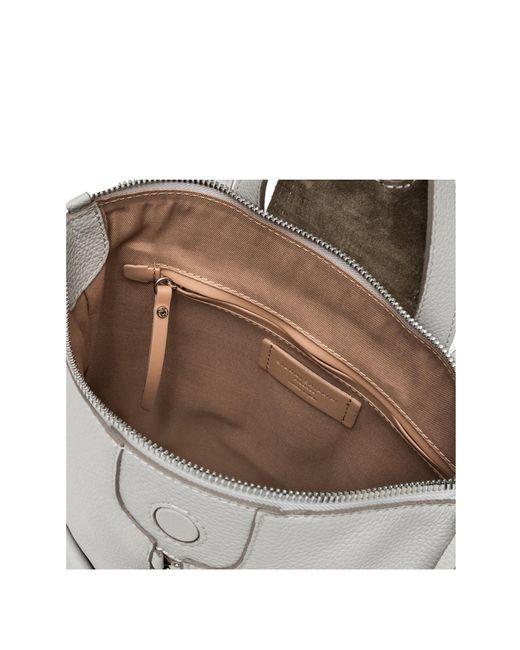 Gianni Chiarini Gray Giada Leather Backpack With Front Zips