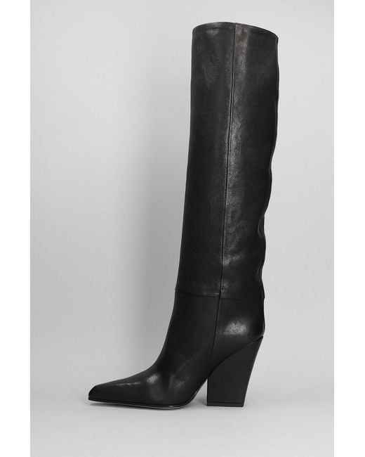 Paris Texas Black Jane High Heels Boots
