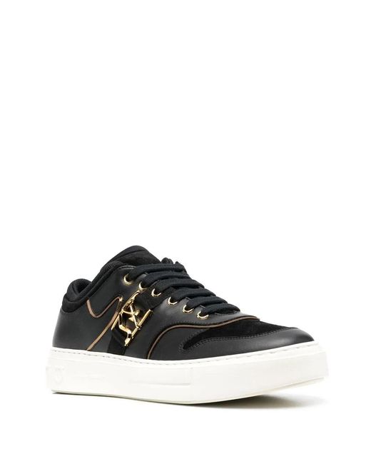 Ferragamo Black Borg Logo Low-Top Sneakers for men