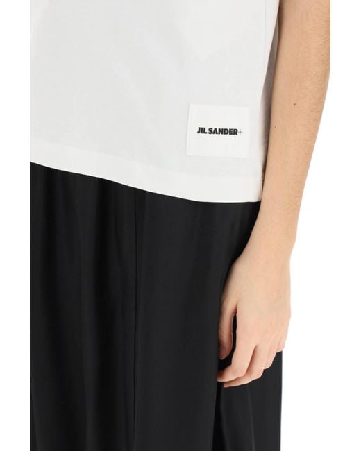 Jil Sander White Tri-pack T-shirt With Logo Patch