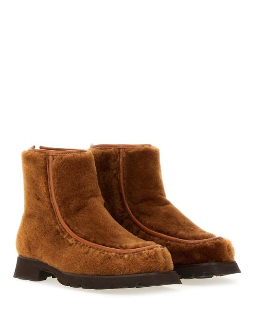 Hereu Brown Boot With Zipper Calf Leather
