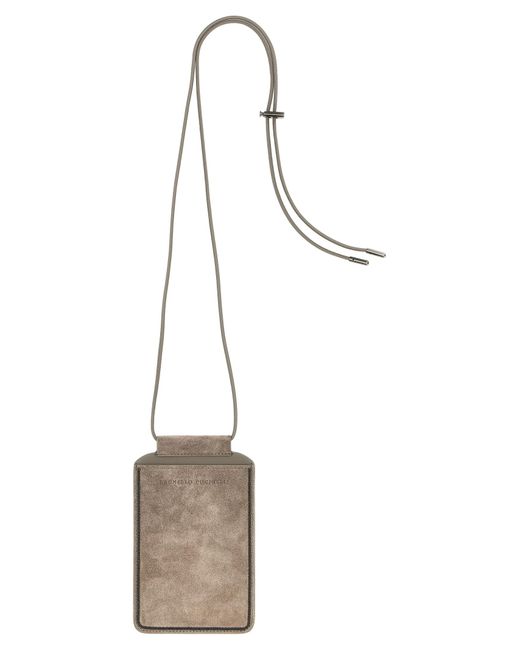 iPhone・スマホケース Brunello cucinelli 'Shiny Trim' smartphone holder Brunello Cucinelli Shiny Trim Smartphone Holder in White | Lyst