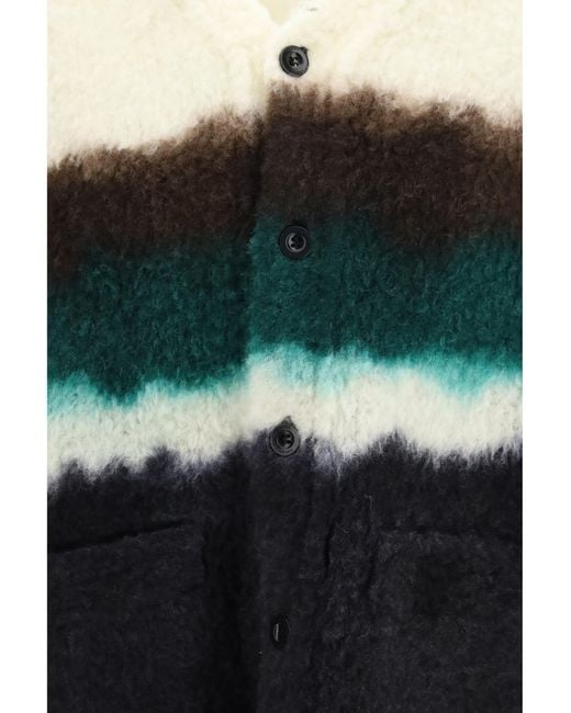 Sacai Black Chusen-Dyed Cardigan Wool Ovis Aries; Polyester for men