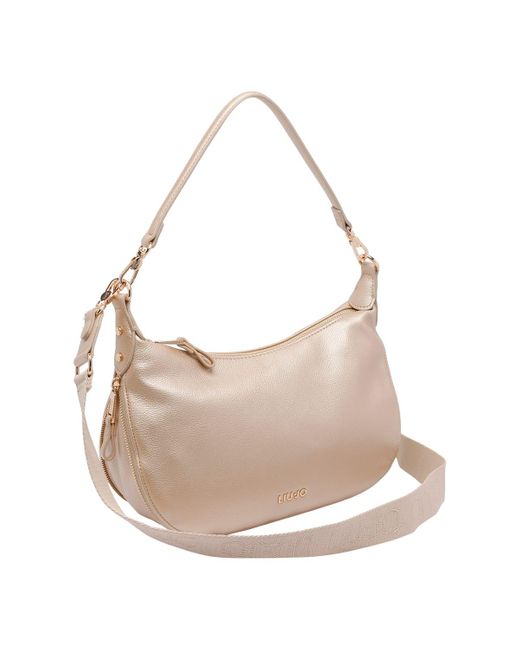 Liu Jo Natural Medium Logo Hobo Bag