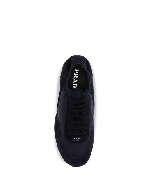 Prada Black Sneakers Collapse Re-Nylon Rubber (Sole) Lace-Up Shoes for men