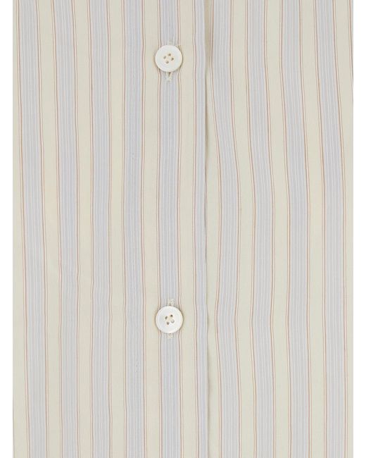 Totême White Striped Shirt Viscose Blouses