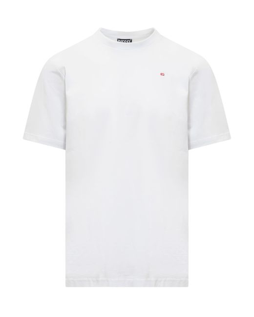 DIESEL White Just Micro D T-shirt for men
