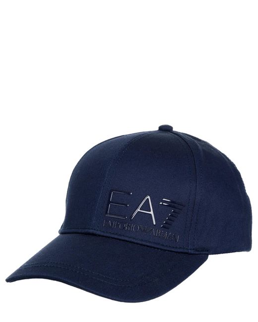 EA7 Blue Cotton Hat for men