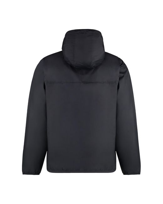 K-Way Blue Claude Hooded Nylon Jacket Polyamide Raincoats for men