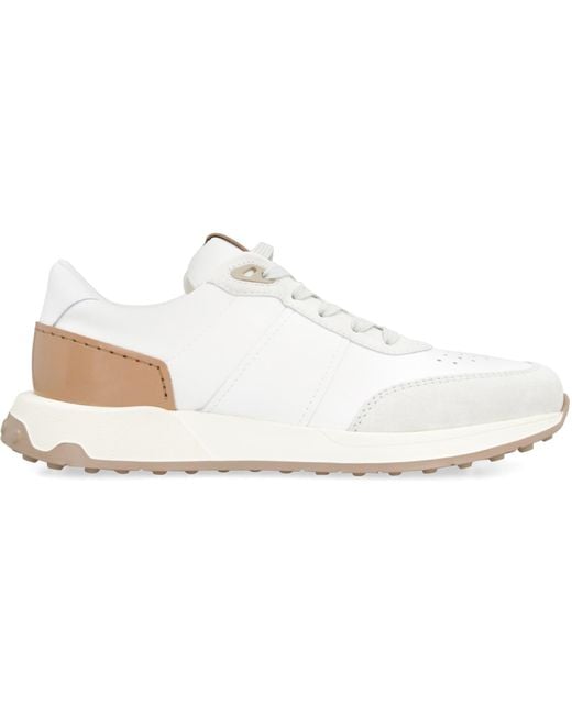 Tod's White Leather And Fabric Low-top Sneakers for men