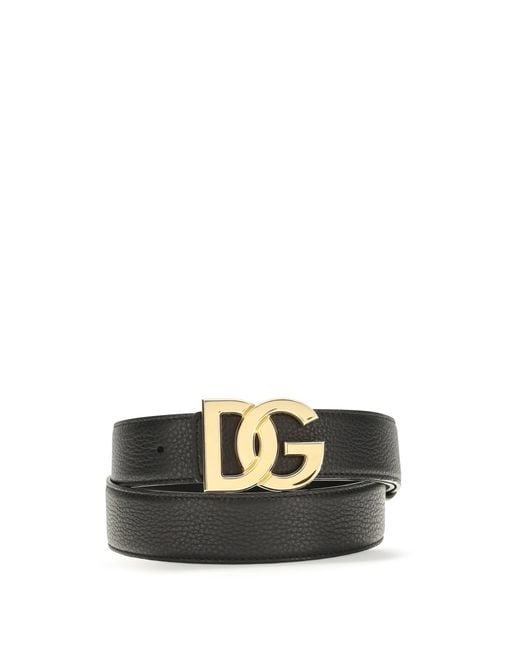 Dolce & Gabbana Black Calfskin Leather Belt Calf Bos Taurus E Braces for men