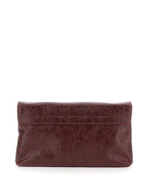 Balenciaga Purple Clutch Le City Leather Bags