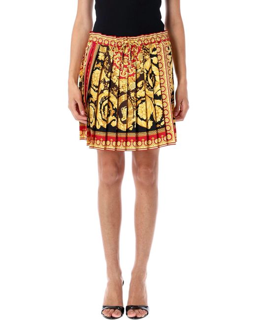 Versace Yellow Mini Skirt Parada Barocco