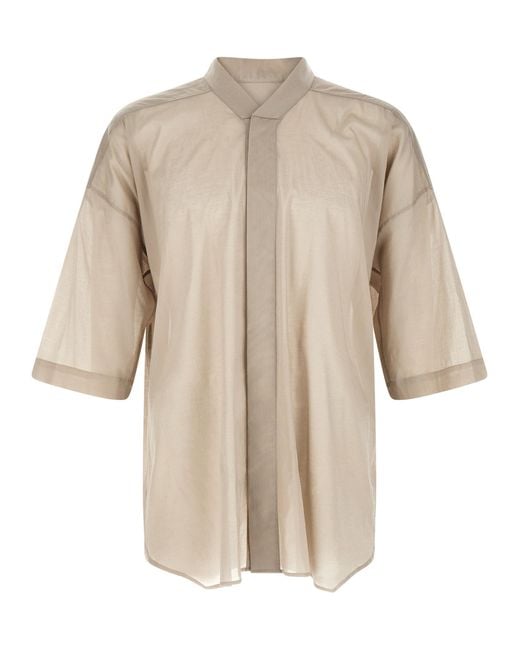Rick Owens Natural Cotton Blouse for men