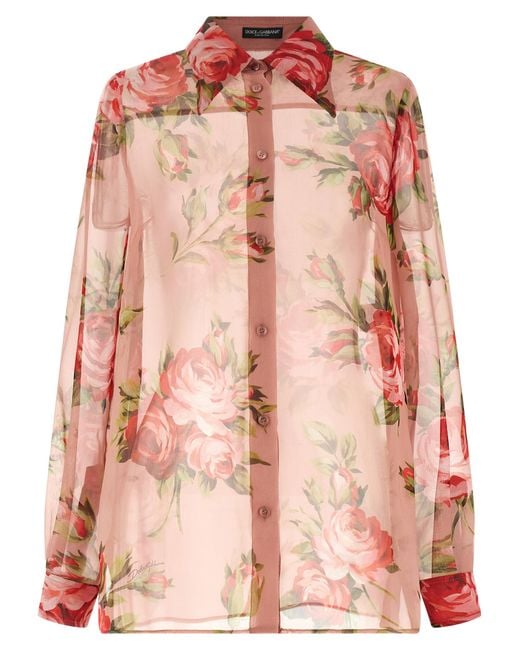 Dolce & Gabbana Pink Silk Blouse