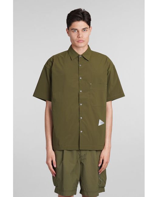 And Wander Shirt In Green Polyester for men
