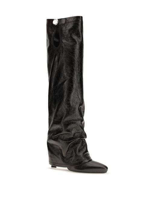 The Attico Black Knee-High Eco-Leather Boots