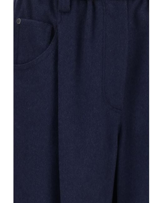 Brunello Cucinelli Blue Stretch Wool Pants Merino Ovis Aries