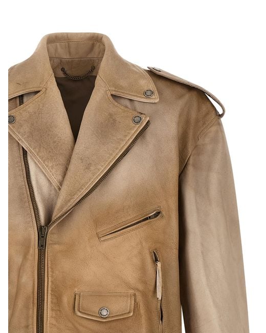 Golden Goose Deluxe Brand Brown Solid Notched Lapel Jacket for men