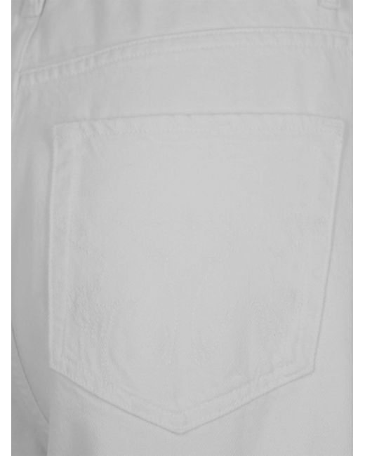 Pinko White Trousers Egg Cotton Blend