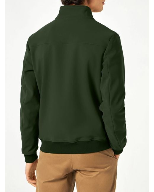 Mc2 Saint Barth Green Solid Military Mid Season Jacket With Red And White Tartan Print Lining for men