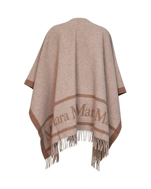 Max Mara Natural Poncho Hilde Wool Capes
