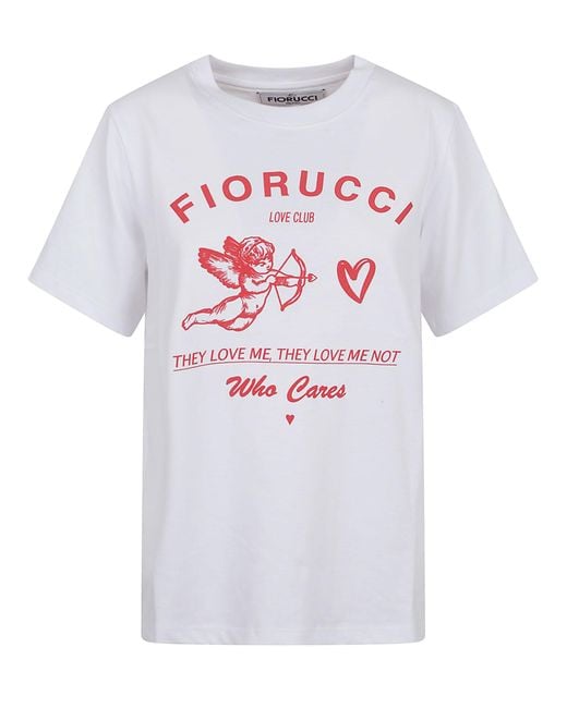 Fiorucci White Print Regular Fit T-Shirt