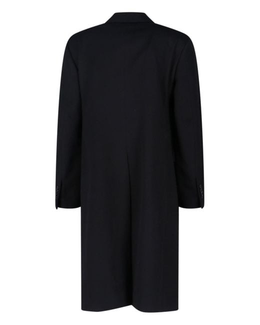 Lardini Black Double-Breasted Virgin Wool Coat for men