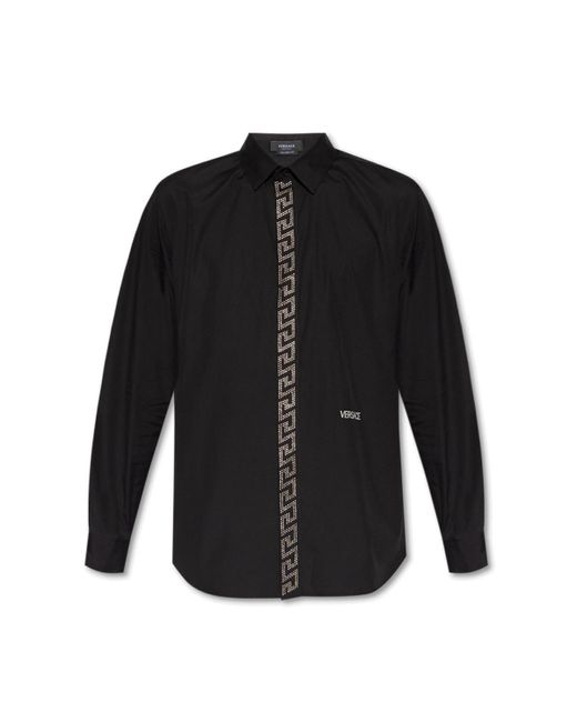 Versace Black Shirt With Logo for men