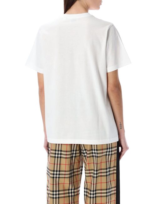 Burberry White Embroidered T-Shirt
