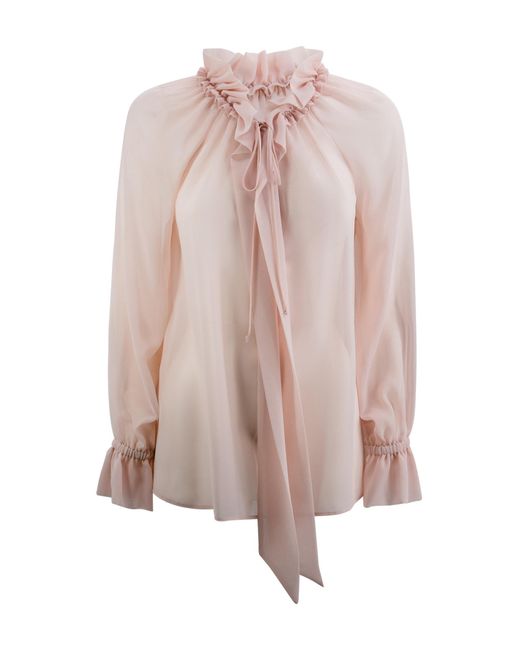 P.A.R.O.S.H. Pink Sheer Georgette Blouse