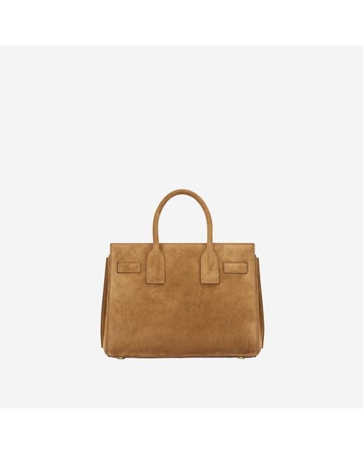 Saint Laurent Brown Suede Sac De Jour Bag Leather Shoulder