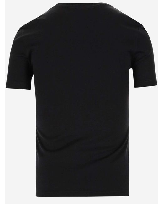 Versace Black Cotton T-Shirt With Logo