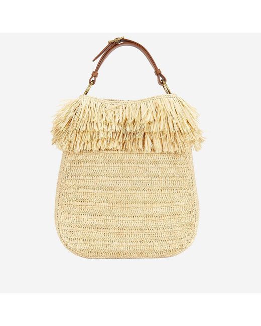 Saint Laurent Metallic Shoulder Bag Raffia