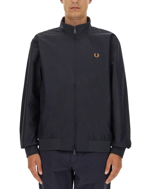 Fred Perry Blue Jacket With Logo for men