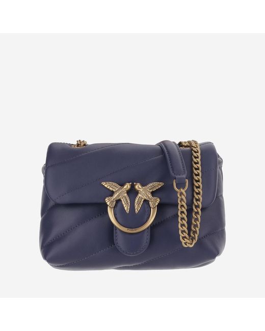 Pinko Blue Love Baby Puff Shoulder Bag Leather