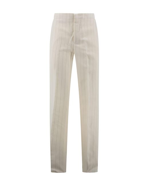 Tagliatore White Double-Breasted Linen Suit