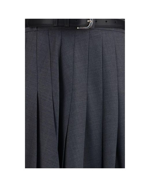 Self-Portrait Blue Polyester Long Skirt