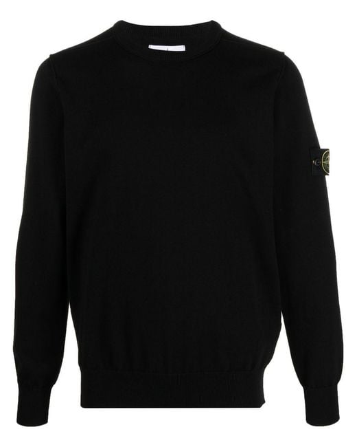 Stone Island Black Sweater Cotton for men