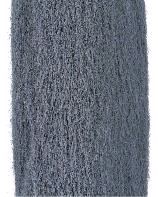 Dries Van Noten Blue Fringed Midi Skirt