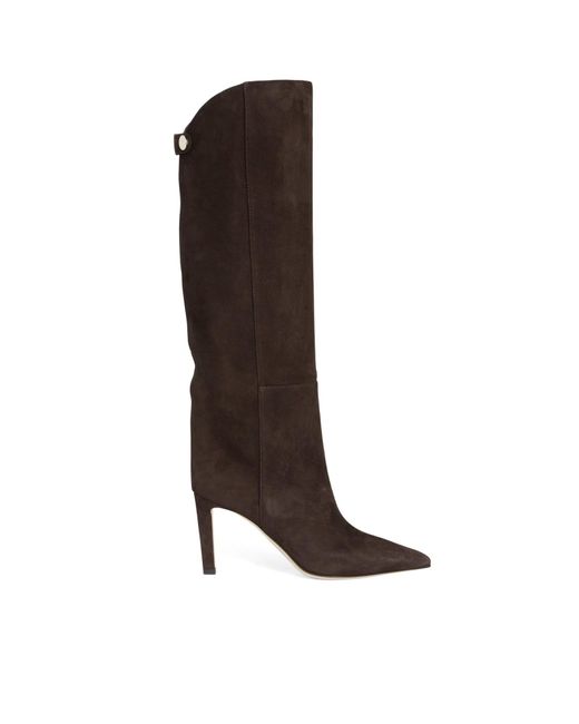 Jimmy Choo Brown Alizze 85 Suede Boots