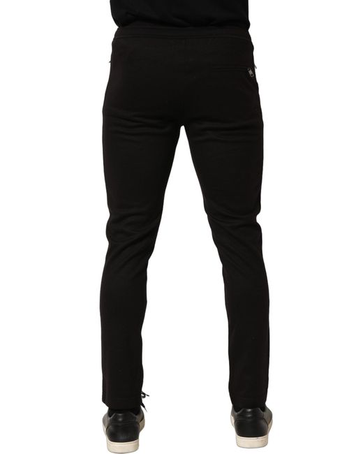 Dolce & Gabbana Black Wool Jogger Sweatpants Trouser Pants Elastane Nylon Virgin for men