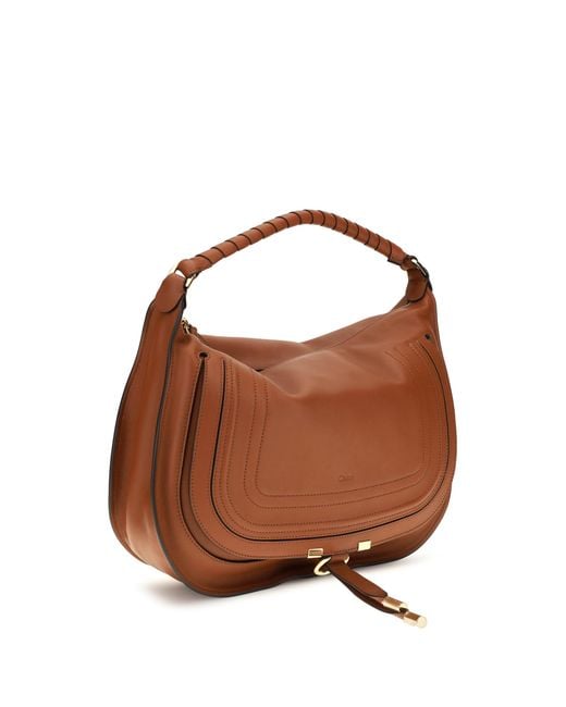Chloé Brown Shoulder Bag Marcie Calf Leather