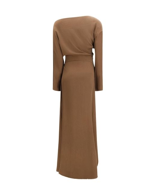 Petar Petrov Natural Asymmetric Dress Silk; Elastane