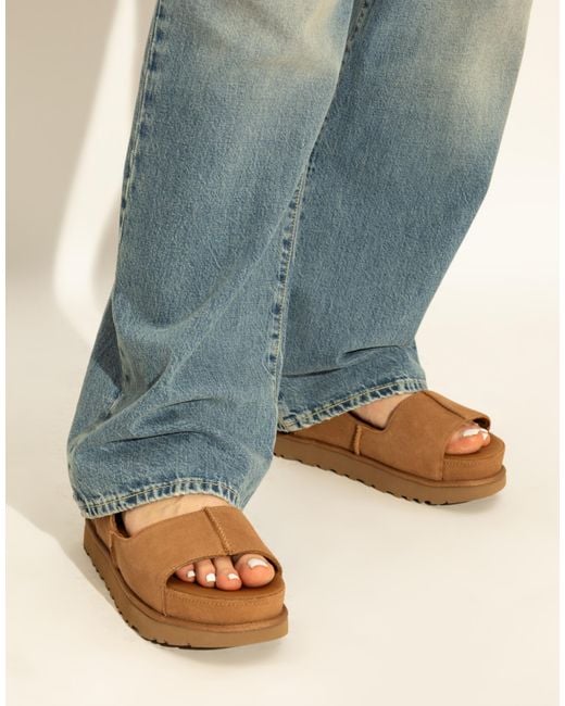 Ugg Brown Goldenstar Hi Sandals Shoes