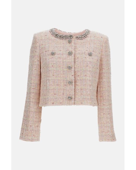 Self-Portrait Natural Sequin Boucle Jacket