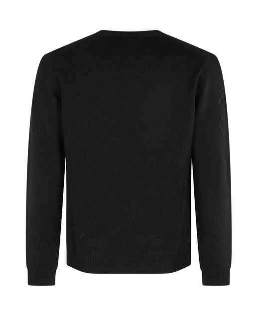Roberto Collina Black Girocollo Ml for men