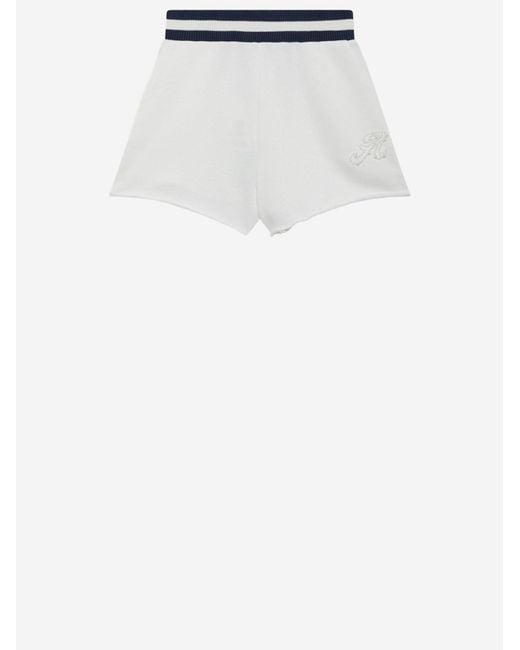 Autry White Cotton Shorts With Logo