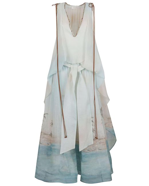 Zimmermann Blue Illuminate Plunge Gown
