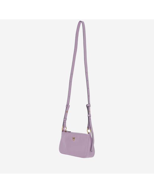 Pinko Purple Half Moon Baguette Mini Leather Bag Shoulder